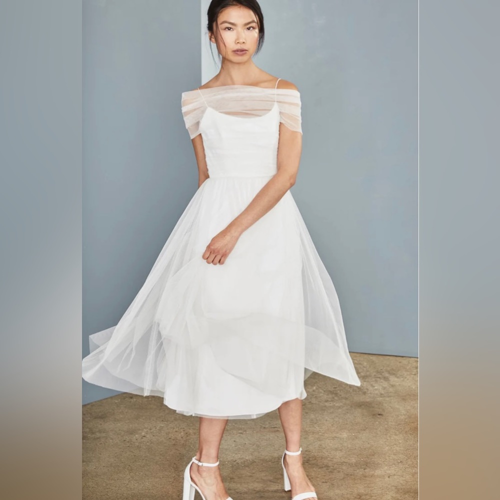 Amsale Tulle Midi Dress